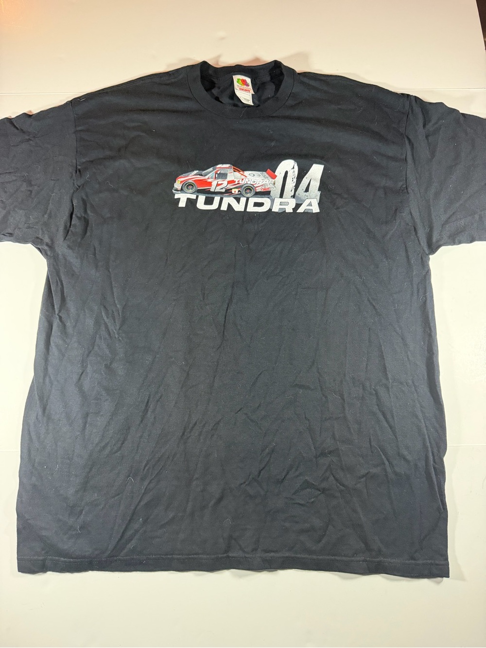 2004 Y2K Nascar Black Tundra 04 Racing Graphic Tee with Red Car